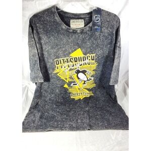 Calhoun Vintage Acid Washed NHL Pittsburgh Penguins Hockey Club T-Shirt - L/XL